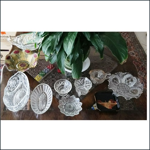 Antiques on a market stall